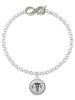 Silver Plated Domed Black EMT - Custom Engraved Infinity Toggle Bracelet: Personalized Jewelry Gift - Names, Initials, Dates, Bible Verses