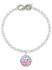 Silver Plated Domed Multi Color LMT - Custom Engraved Infinity Toggle Bracelet: Personalized Jewelry Gift - Names, Initials, Dates, Bible Verses