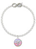 Silver Plated Domed Multi Color LPN - Custom Engraved Infinity Toggle Bracelet: Personalized Jewelry Gift - Names, Initials, Dates, Bible Verses