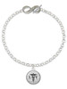 Silver Plated Domed Black LVT - Custom Engraved Infinity Toggle Bracelet: Personalized Jewelry Gift - Names, Initials, Dates, Bible Verses