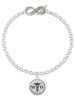 Silver Plated Domed Black MD - Custom Engraved Infinity Toggle Bracelet: Personalized Jewelry Gift - Names, Initials, Dates, Bible Verses