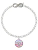 Silver Plated Domed Multi Color MNA - Custom Engraved Infinity Toggle Bracelet: Personalized Jewelry Gift - Names, Initials, Dates, Bible Verses