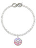 Silver Plated Domed Multi Color OD - Custom Engraved Infinity Toggle Bracelet: Personalized Jewelry Gift - Names, Initials, Dates, Bible Verses