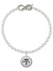 Silver Plated Domed Black OTA - Custom Engraved Infinity Toggle Bracelet: Personalized Jewelry Gift - Names, Initials, Dates, Bible Verses