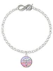 Silver Plated Domed Multi Color RDH - Custom Engraved Infinity Toggle Bracelet: Personalized Jewelry Gift - Names, Initials, Dates, Bible Verses