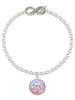 Silver Plated Domed Multi Color RN - Custom Engraved Infinity Toggle Bracelet: Personalized Jewelry Gift - Names, Initials, Dates, Bible Verses