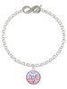 Silver Plated Domed Multi Color RRT - Custom Engraved Infinity Toggle Bracelet: Personalized Jewelry Gift - Names, Initials, Dates, Bible Verses