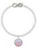 Silver Plated Domed Multi Color RT - Custom Engraved Infinity Toggle Bracelet: Personalized Jewelry Gift - Names, Initials, Dates, Bible Verses