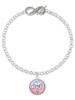 Silver Plated Domed Multi Color RVT - Custom Engraved Infinity Toggle Bracelet: Personalized Jewelry Gift - Names, Initials, Dates, Bible Verses