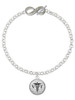 Silver Plated Domed Black VT - Custom Engraved Infinity Toggle Bracelet: Personalized Jewelry Gift - Names, Initials, Dates, Bible Verses