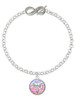 Silver Plated Domed Multi Color VT - Custom Engraved Infinity Toggle Bracelet: Personalized Jewelry Gift - Names, Initials, Dates, Bible Verses