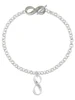 Silver Plated Psalm 23:1 Infinity Sign - Custom Engraved Infinity Toggle Bracelet: Personalized Jewelry Gift - Names, Initials, Dates, Bible Verses
