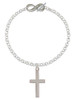 Stainless Steel 1.3" Cross - Custom Engraved Infinity Toggle Bracelet: Personalized Jewelry Gift - Names, Initials, Dates, Bible Verses