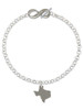 Stainless Steel Texas Shape - Custom Engraved Infinity Toggle Bracelet: Personalized Jewelry Gift - Names, Initials, Dates, Bible Verses