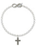 Stainless Steel 5/8" Cross - Custom Engraved Infinity Toggle Bracelet: Personalized Jewelry Gift - Names, Initials, Dates, Bible Verses