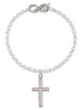 Stainless Steel Proverbs 31:25 - She is Clothed Engraved Cross - Custom Engraved Infinity Toggle Bracelet: Personalized Jewelry Gift - Names, Initials, Dates, Bible Verses