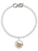 Silver Plated Domed Sloth - Custom Engraved Infinity Toggle Bracelet: Personalized Jewelry Gift - Names, Initials, Dates, Bible Verses