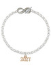 Gold-tone Horizontal Year 2027 - Custom Engraved Infinity Toggle Bracelet: Personalized Jewelry Gift - Names, Initials, Dates, Bible Verses