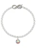 10mm Clear AB Crystal Drop - Custom Engraved Infinity Toggle Bracelet: Personalized Jewelry Gift - Names, Initials, Dates, Bible Verses
