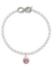 10mm Light Pink Crystal Drop - Custom Engraved Infinity Toggle Bracelet: Personalized Jewelry Gift - Names, Initials, Dates, Bible Verses