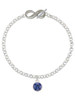 10mm Blue Crystal Drop - Custom Engraved Infinity Toggle Bracelet: Personalized Jewelry Gift - Names, Initials, Dates, Bible Verses