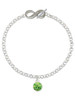 10mm Lime Green Crystal Drop - Custom Engraved Infinity Toggle Bracelet: Personalized Jewelry Gift - Names, Initials, Dates, Bible Verses