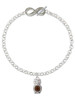 Silver Plated 3-D Brown & AB Crystal Owl - Custom Engraved Infinity Toggle Bracelet: Personalized Jewelry Gift - Names, Initials, Dates, Bible Verses
