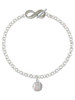 Silver Plated Small Sparkle Clear AB Softball - Custom Engraved Infinity Toggle Bracelet: Personalized Jewelry Gift - Names, Initials, Dates, Bible Verses