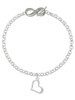 Silver Plated Slanted Open Heart - Custom Engraved Infinity Toggle Bracelet: Personalized Jewelry Gift - Names, Initials, Dates, Bible Verses