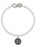 Silver Plated Antiqued Round Seal - Initial - D - Custom Engraved Infinity Toggle Bracelet: Personalized Jewelry Gift - Names, Initials, Dates, Bible Verses