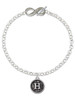 Silver Plated Antiqued Round Seal - Initial - H - Custom Engraved Infinity Toggle Bracelet: Personalized Jewelry Gift - Names, Initials, Dates, Bible Verses