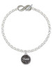 Silver Plated Antiqued Round Seal - Faith - Custom Engraved Infinity Toggle Bracelet: Personalized Jewelry Gift - Names, Initials, Dates, Bible Verses