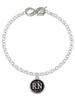 Silver Plated Nurse Caduceus Seal - RN - Custom Engraved Infinity Toggle Bracelet: Personalized Jewelry Gift - Names, Initials, Dates, Bible Verses