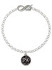 Silver Plated Medical Assistant Caduceus Seal - PA - Custom Engraved Infinity Toggle Bracelet: Personalized Jewelry Gift - Names, Initials, Dates, Bible Verses