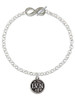 Silver Plated Nurse Caduceus Seal - LVN - Custom Engraved Infinity Toggle Bracelet: Personalized Jewelry Gift - Names, Initials, Dates, Bible Verses