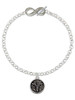 Silver Plated Medical Caduceus Seal - Custom Engraved Infinity Toggle Bracelet: Personalized Jewelry Gift - Names, Initials, Dates, Bible Verses