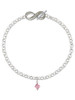 Pink Crystal Bicone - Custom Engraved Infinity Toggle Bracelet: Personalized Jewelry Gift - Names, Initials, Dates, Bible Verses