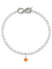 Orange Crystal Bicone - Custom Engraved Infinity Toggle Bracelet: Personalized Jewelry Gift - Names, Initials, Dates, Bible Verses