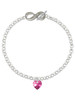 10mm Hot Pink Crystal Heart - Custom Engraved Infinity Toggle Bracelet: Personalized Jewelry Gift - Names, Initials, Dates, Bible Verses