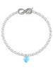 10mm Hot Blue Crystal Heart - Custom Engraved Infinity Toggle Bracelet: Personalized Jewelry Gift - Names, Initials, Dates, Bible Verses