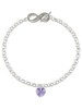10mm Hot Purple Crystal Heart - Custom Engraved Infinity Toggle Bracelet: Personalized Jewelry Gift - Names, Initials, Dates, Bible Verses