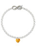10mm Yellow Crystal Heart - Custom Engraved Infinity Toggle Bracelet: Personalized Jewelry Gift - Names, Initials, Dates, Bible Verses