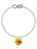 Fimo Clay Sunflower with Ladybug - Custom Engraved Infinity Toggle Bracelet: Personalized Jewelry Gift - Names, Initials, Dates, Bible Verses