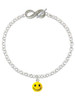 Resin Small 3-D Happy Face - Custom Engraved Infinity Toggle Bracelet: Personalized Jewelry Gift - Names, Initials, Dates, Bible Verses