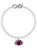 Resin Hot Pink & Black Ladybug Sweetie - Custom Engraved Infinity Toggle Bracelet: Personalized Jewelry Gift - Names, Initials, Dates, Bible Verses