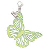 Acrylic Cut Out Butterfly Mirror Lime Green - Silver Plated Clip on Charm with Mini Year 2025: Year to Remember Jewelry Gift - Celebrations