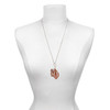 Acrylic Medium Triple Leaf Shimmer Brown - Silver Plated Clip on Charm with Mini Year 2025 shown as a necklace pendant