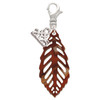 Acrylic Medium Leaf Shimmer Brown - Silver Plated Clip on Charm with Mini Year 2025: Year to Remember Jewelry Gift - Celebrations
