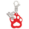 Acrylic Small Paw Red - Silver Plated Clip on Charm with Mini Year 2025: Year to Remember Jewelry Gift - Celebrations