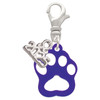 Acrylic Small Paw Purple - Silver Plated Clip on Charm with Mini Year 2025: Year to Remember Jewelry Gift - Celebrations